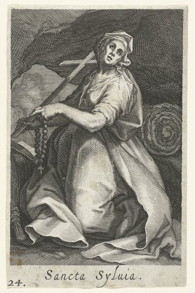 Santa Silvia di Roma come eremita Sancta Sylvia Eremite (serie) Sacra Eremus Ascetriarum (serie) da Boëtius Adamsz. Bolswert