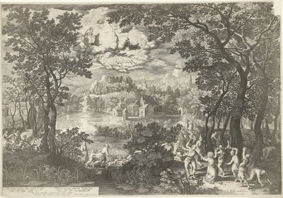 Paesaggio con martirio di Santo Stefano da Boëtius Adamsz. Bolswert