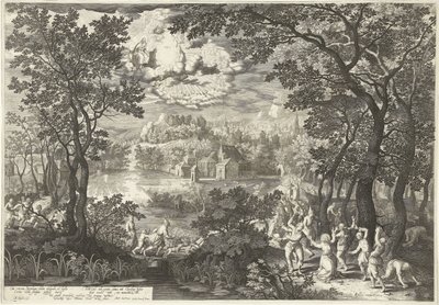 Paesaggio con martirio di Santo Stefano da Boëtius Adamsz. Bolswert