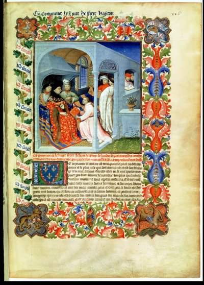 Ms Fr 2810 f.226, Fratello Hayton presenta il suo libro a Jean Sans Peur, dal 