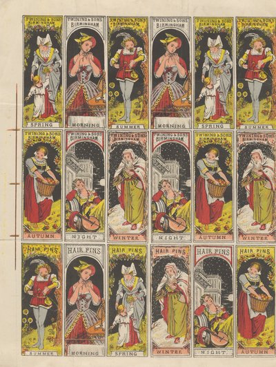 Set di 18 etichette dalle scatole di forcine per capelli 