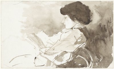 Donna che legge, di profilo da Bramine Hubrecht