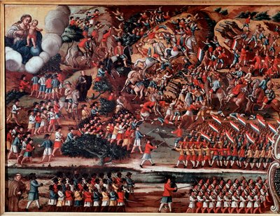 Ex-voto che rappresenta la Battaglia di Guararapes da Brazilian School