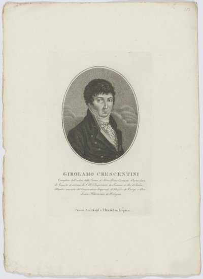 Ritratto di Girolamo Crescentini 1762-1846, dopo il 1800 da Breitkopf and Härtel