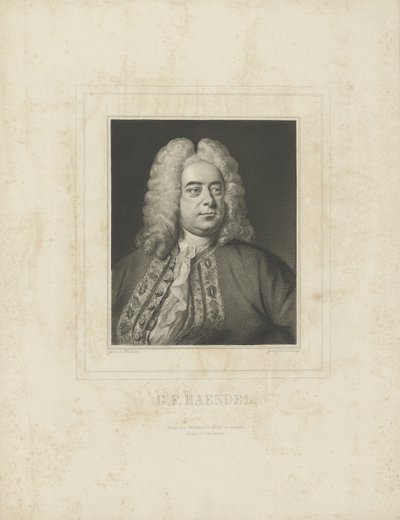 Ritratto del compositore Georg Friedrich Haendel 1685-1759, c. 1840 da Breitkopf and Härtel