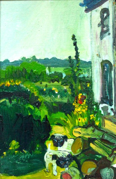 Cuccioli di carlino nel giardino da Brenda Brin Booker