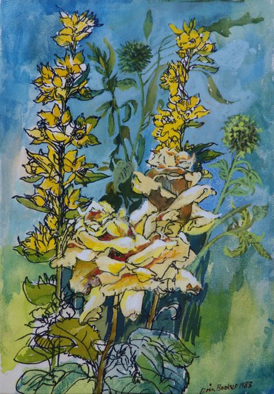 Rosa gialla e loosestrife, 1983 da Brenda Brin Booker