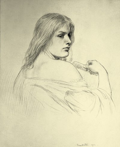 Giovane donna che si pettina - Studio di Beatrice Stewart da Brian Hatton