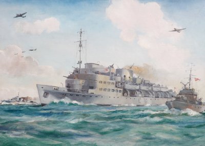 HMS Prins Albert in rotta verso Dieppe con il No 4 Commando, 19 agosto 1942 da Brian Joseph Mullen