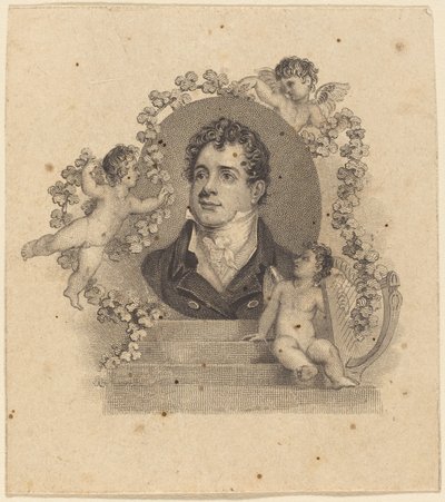 Ritratto di un giovane gentiluomo circondato da Cupidi; Lord Byron? da British 19th Century