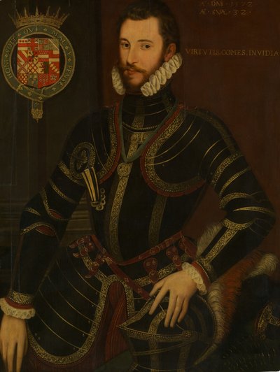 Ritratto di Walter Devereux 1539-1576, Primo Conte di Essex, datato 1572 da British Painter.