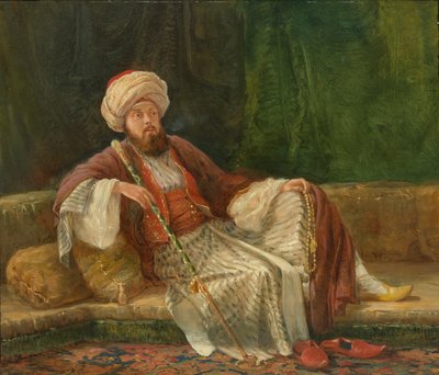 Gentiluomo occidentale in costume orientale da British Painter