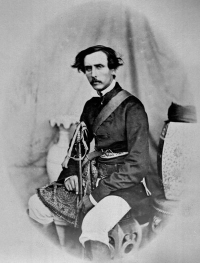 Capitano Mecham, da un album di 39 fotografie compilato da Edmund Impey a Madras da British Photographer