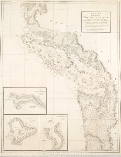 Carta che mostra parte della costa del Nord-Ovest America da British School