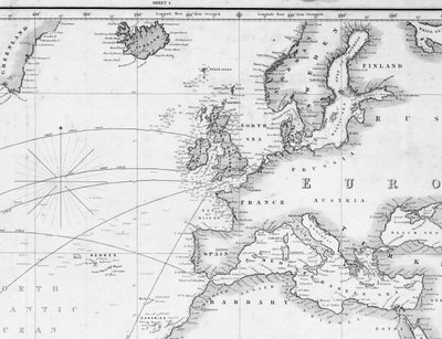 Carta generale per tracciare la rotta della nave dall