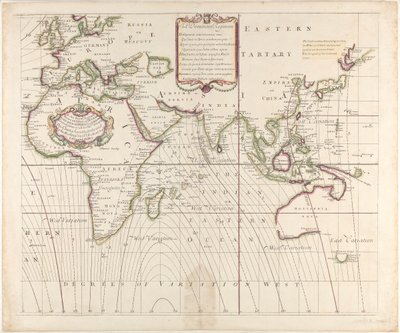 Nuova e corretta carta nautica del mondo intero che mostra le variazioni della bussola come sono state trovate nell