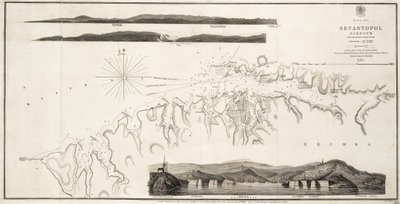 Mar Nero Porto di Sebastopoli dal rilevamento russo del 1836 da British School
