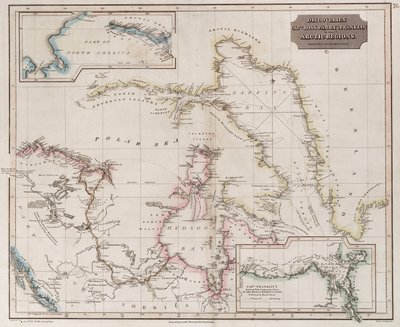 Carta che mostra le scoperte di Ross, Parry e Franklin nell