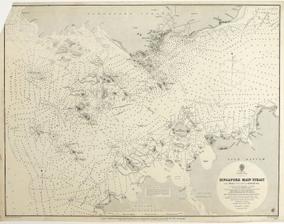 Mare della Cina Stretto principale di Singapore Da Tree I (pulo Angup) a Battam Bay rilevato dal Comandante di Stato Maggiore J.W. Reed, R.N. e dagli ufficiali di H.M.S. Rifleman da British School
