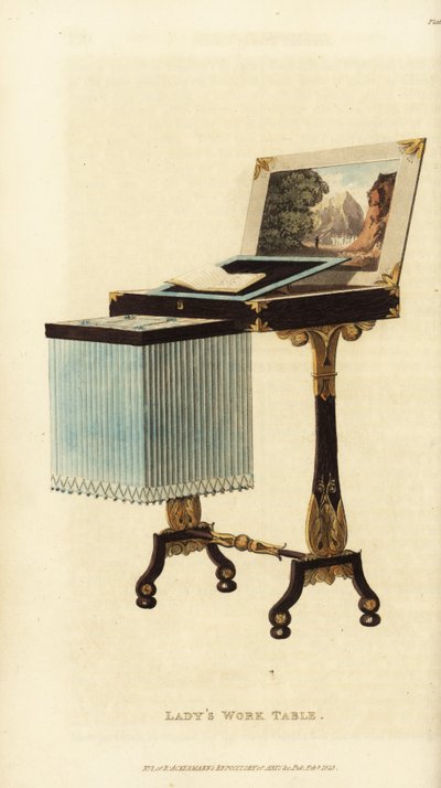 Tavolo da lavoro elegante da signora, epoca Regency da British School