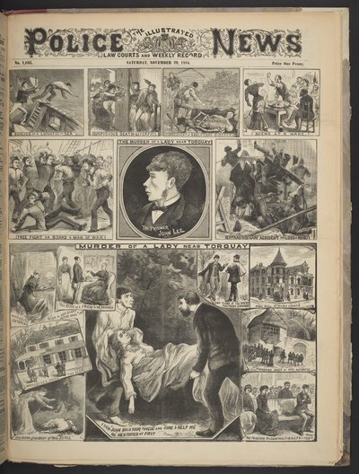 Copertina del Illustrated Police News, 29 Novembre 1884 da British School