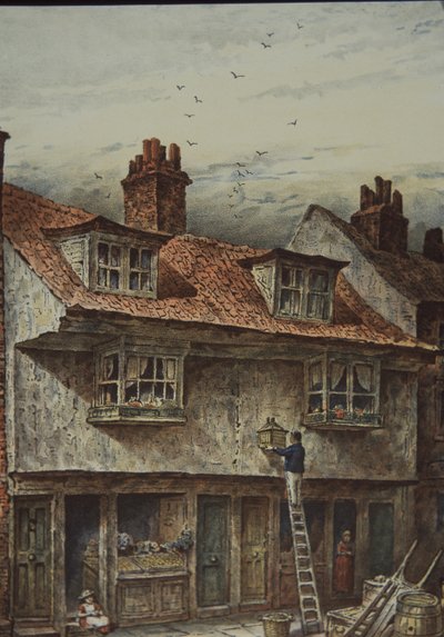 Case su Saffron Hill, Londra, tra Holborn e Clerkenwell, c.1883 da British School