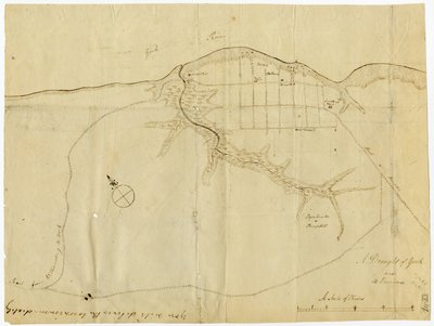 Mappa di Yorktown, Virginia, ottobre 1781 da British School