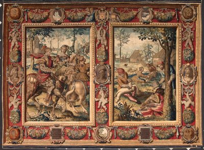 Mesi di maggio e giugno: caccia e tosatura delle pecore. Arazzo delle manifatture di Mortlake. XVII secolo Genova, Musei di Strada Nuova da British School