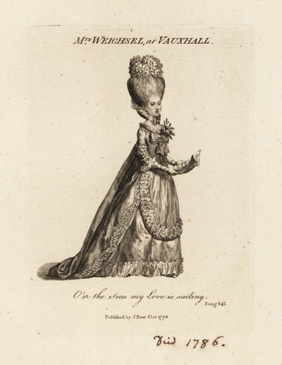 La signora Frederica Weichsel che canta ai Vauxhall Pleasure Gardens, fine XVIII secolo da British School