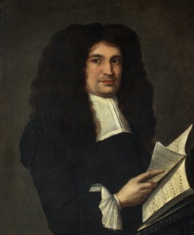 Ritratto di un uomo con un libro di musica, c.1700 da British School