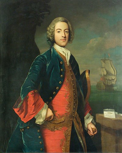 Ritratto di un ufficiale di marina, c.1730-40 da British School