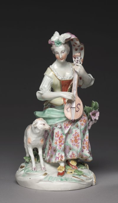 Musicista seduto, Derby Porcelain Factory, c.1765 da British School