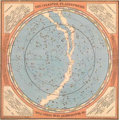 Il planisfero celeste o direttore stellare trasparente, c.1850 da British School