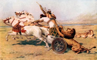 Nimrod, un potente cacciatore (litografia a colori) da Briton (after) Riviere