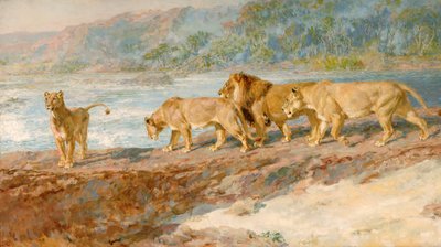 Sulla riva di un fiume africano da Briton Riviere