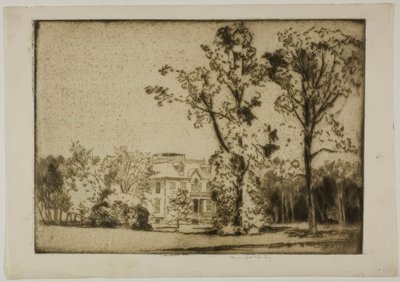 Casa di Charles Deering a Evanston, vista frontale da Bror Julius Olsson Nordfeldt