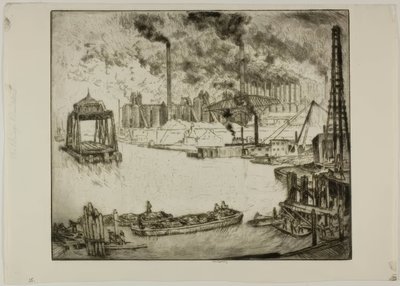 Chicago - Brückenbauer von Bror Julius Olsson Nordfeldt