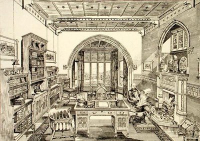 Vista Interna di una Biblioteca da Bruce James Talbert