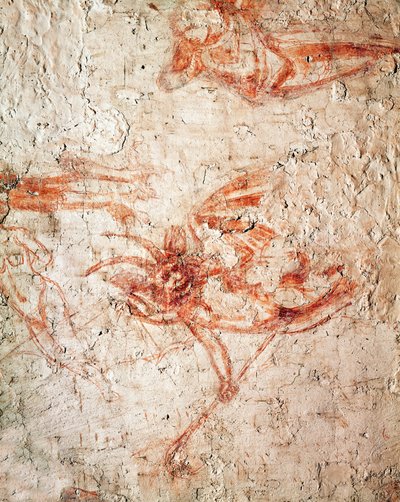 Sinopia showing a devil, Trionfo della Morte, fresco … (fresco) da Buonamico Buffalmacco
