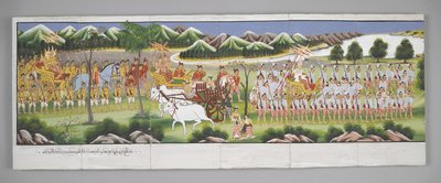Or. 13534, f.10, Una processione, Scene della vita di Buddha da Burmese School