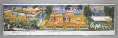 Or. 13534, f.30 Scena di palazzo, Scene della vita di Buddha da Burmese School