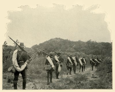 Sulla strada dal campo di battaglia del 1° e 10° alla scena del conflitto dei Rough Riders, attraverso le montagne da Burr McIntosh