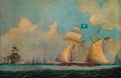 Un corsaro americano e altre navi vicino a un porto da Burton