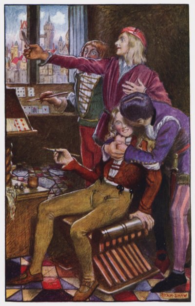Illustrazione per The Cloister and The Hearth di Charles Reade da Byam (after) Shaw
