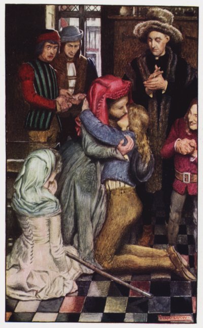 Illustrazione per The Cloister and The Hearth di Charles Reade (litografia a colori) da Byam (after) Shaw