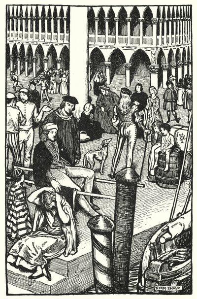 Illustrazione per The Cloister and The Hearth di Charles Reade (litografia) da Byam (after) Shaw