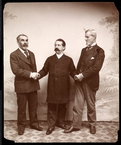 Leader sindacali Samuel Gompers, John Burns e Holmes, 1893-4 (stampa al gelatino d