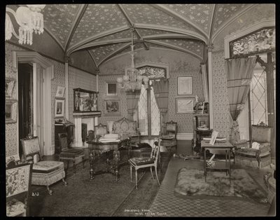 Il salotto della tenuta di Helen Gould (ex residenza di Jay Gould) a Tarrytown, New York da Byron Company