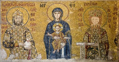 Mosaico Comneno che raffigura la Madonna con Bambino, Hagia Sophia, Turchia da Byzantine