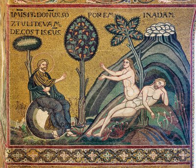 Creazione di Eva, mosaico bizantino, XII-XIII secolo, sulla controfacciata da Byzantine